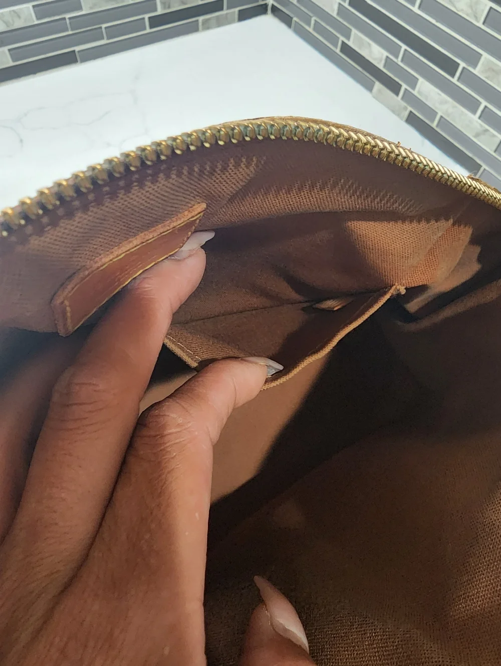 LOUIS VUITTON BROWN MONOGRAM TIVOLI PM HANDBAG - Picture 12 of 13